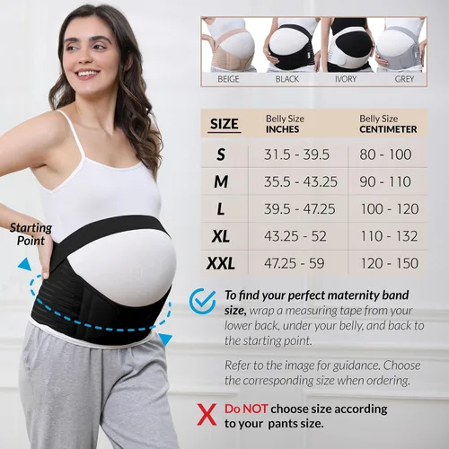 Miniatura 28 de NeoTech Care Cinturón de maternidad para embarazo, soporte para espalda, abdomen, cintura, pelvis (talla L, color marfil)