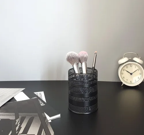 Miniatura 3 de Soporte para bolígrafo para escritorio, soporte de malla metálica para lápices, organizador de tazas, papelería de oficina, soporte para brochas