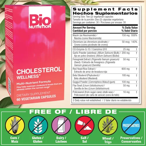 Miniatura 2 de Bio Nutrition Colesterol Wellness, 60 Cápsulas