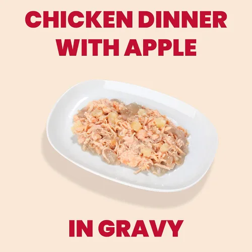 Miniatura 2 de almo nature HQS La Cucina - Pollo con manzana en gelatina, sin granos, sin aditivos, alimento húmedo para gatos adultos, rallado, bolsas, 24 x 55
