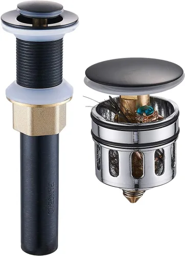 Miniatura 9 de REGALMIX Drenaje para Lavabo de Recipiente, Tapón de Drenaje Desplegable para Grifo de Lavabo de Recipiente de Baño, Colador Antiobstrucción Níquel