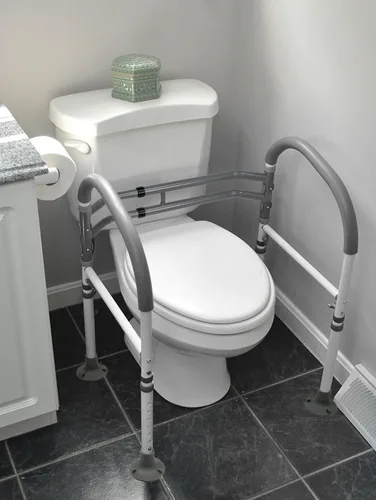 Miniatura 6 de Vaunn Medical Marco de Seguridad Deluxe Ajustable y Plegable para Inodoro, Barra de Agarre y Apoyo para Manos en el Baño
