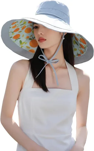 Miniatura 13 de Sombreros de sol de ala extra ancha de 6 pulgadas con protección UV UPF 50+ y correa para sombrero de playa para mujer