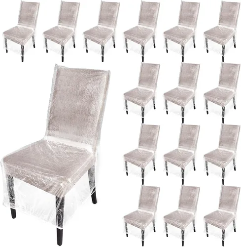 Miniatura 7 de Remagr 4 fundas de plástico para sillas de comedor, protectores transparentes e impermeables, para asientos de 21 x 20 pulgadas