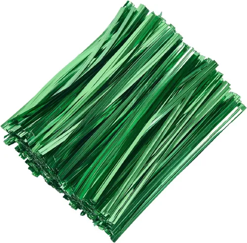 800 piezas de 4" lazos de torsión metálicos (verde) para lazos de panadería, bolsas de dulces, bolsas de café, lazos para bolsas de regalo