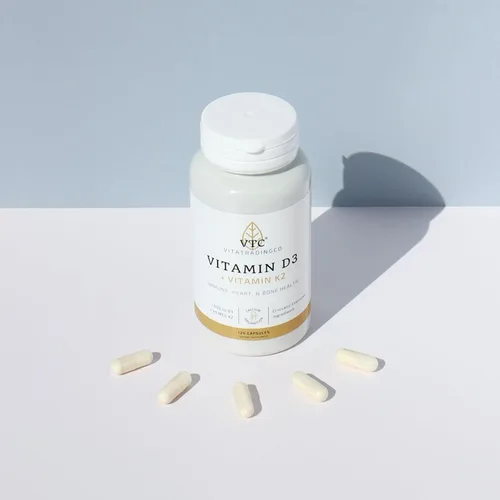 Miniatura 4 de VTC VitaTradingCo. Vitamina D3 + K2 Formas bioactivas de alta potencia 1000iu D3 + 45mcg MK-4 K2 Aumenta la absorción de calcio Soporte