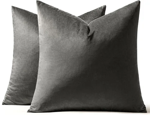 Miniatura 46 de MIULEE Fundas de almohada de terciopelo de 22 x 22 pulgadas, paquete de 2 unidades, color negro, fundas de cojín cuadradas decorativas súper suaves