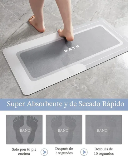 Miniatura 3 de MontVoo -Alfombra de baño, antideslizante, súper absorbente, resistente a las manchas, de secado rápido, delgada, para baño, suelo, bañera, tocador