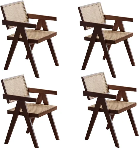 Miniatura 10 de Armless Side Chairs Single Leisure Chair Set, Upholstered Boucle Dining Chairs, Vanity Chair with Curved Backrest and Solid Wood Legs, for Kitchen