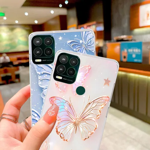 Miniatura 6 de Paquete de 2 fundas elegantes con purpurina de mariposa para Moto G Stylus 5G 2021, delgada y suave TPU de lujo, a prueba de golpes, para adultos