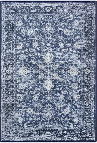 Miniatura 10 de KILOCOCO Alfombra lavable de 2 x 3 para entrada, estampado floral vintage, suave, antideslizante, azul, alfombras de cocina, tapete