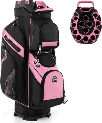 Goplus Bolsa ligera para carrito de golf, bolsa de golf moldeada con separadores organizadores de longitud completa de 14 vías, 11 bolsillos, bolsa