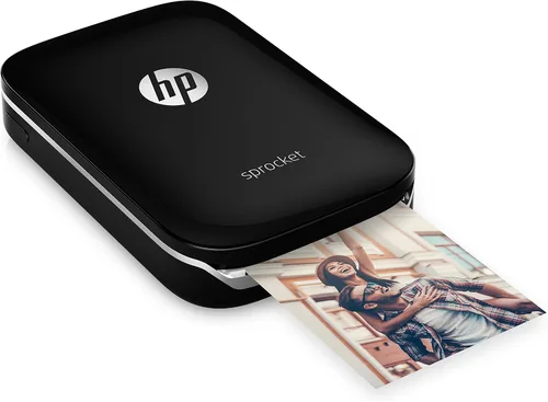 Miniatura 10 de Impresora de fotografías portátil HP Sprocket (negra), con papel fotográfico adhesivo Zink, Negro