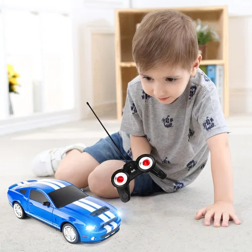 Miniatura 7 de BDTCTK Control remoto 1/24 Ford Mustang Shelby GT500 RC Model Car, juguetes para niños y adultos mayores de 6 años, azul