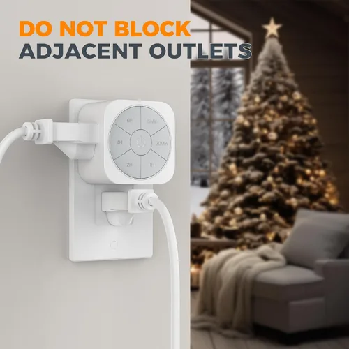 Miniatura 4 de Paquete de 1 enchufe temporizador para interiores, temporizadores de cuenta regresiva para enchufes eléctricos de hasta 6H para luces, plancha