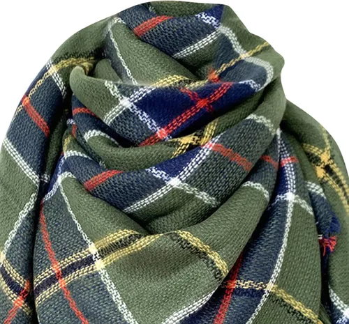 Miniatura 3 de ovticza Bufanda para mujer, para otoño, invierno, cálida, casual, larga, mullida, suave, a cuadros, bufanda para el cuello, bufanda gruesa