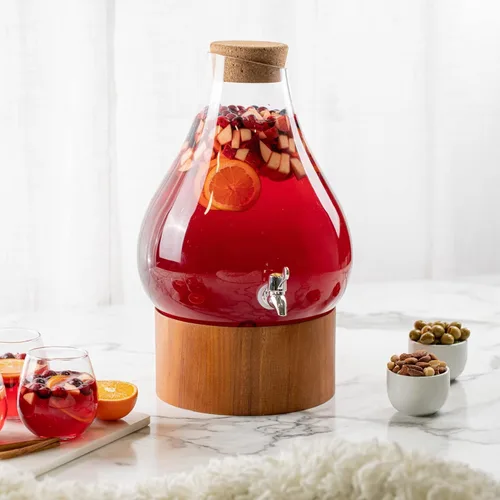 Miniatura 8 de Dispensadores de bebidas de vidrio de 3 galones para fiestas, dispensadores de jarras Mason clásicos con tapa de vidrio con asa y espiga 100% a