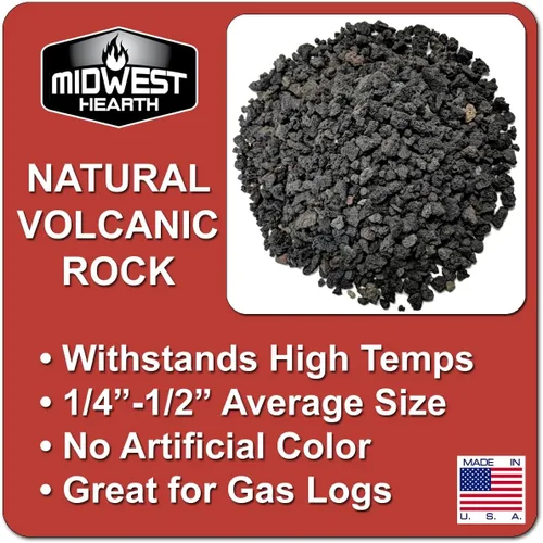 Miniatura 2 de Midwest Hearth gránulos de roca volcánica natural para chimeneas