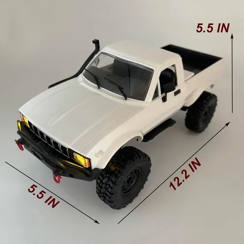 Miniatura 2 de HLSFWDRIVE Camiones RC WPL C24-1, RC Rock Crawler, RC Truck 4x4, Escala 1/16, RC Crawler Todo Terreno, Camioneta de Control Remoto 2.4G, Todo