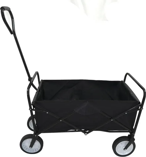 Miniatura 8 de Carro plegable multifunción negro para exteriores, ruedas portátiles para uso público, camping, comestibles, compras, transporte de niños, picnic