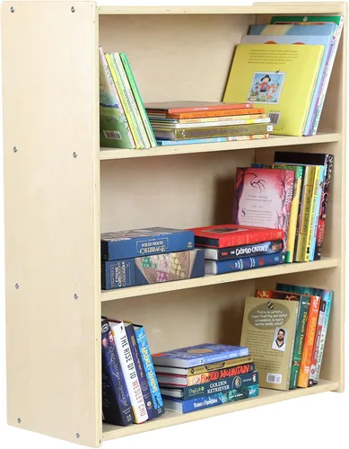 Estantería de 3 estantes, estantería Montessori y unidad de almacenamiento en madera contrachapada de abedul, organizador de suministros de arte y