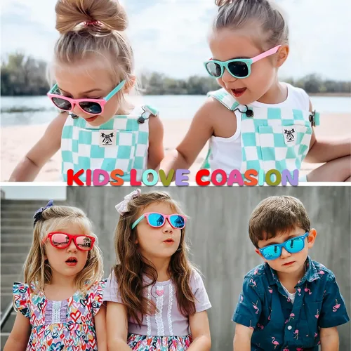 Miniatura 3 de Lentes de sol polarizados de goma elastómero termoplástico (TPEE) flexible, para niñas y niños de 3 a 9 años