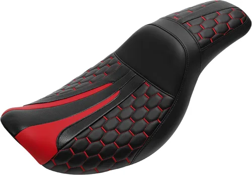 Miniatura 9 de TCT-MOTORPARTS Asiento de pasajero de 2 posiciones para Harley Dyna Wide Glide Fat Bob 2006-2017 # 03 Negro+Naranja