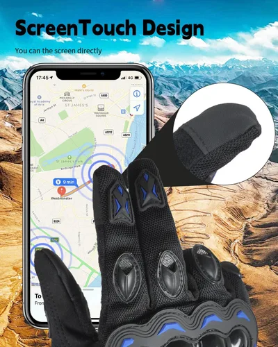 Miniatura 3 de Guantes de motocicleta, guantes de pantalla táctil para moto con nudillos duros, guantes tácticos, guantes de equitación, guantes antideslizantes