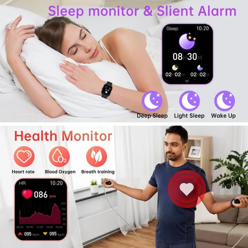 Miniatura 3 de Reloj inteligente para hombre y mujer Fitness: hacer respuesta llamar relojes digitales impermeables para hombre podómetro de carrera reloj