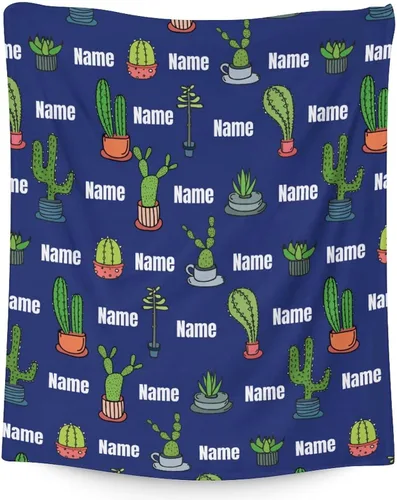 Miniatura 9 de Manta de cactus – Suave, mullida y cálida – Manta pequeña de 30 x 40 pulgadas para regazo y cuna, manta estética azul oscuro, regalo