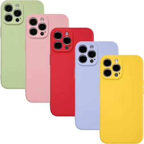 Miniatura 7 de Wisdompro Funda para iPhone 13 Pro Max, paquete de 5 fundas protectoras de gel de TPU extra fina y suave para iPhone 13 Pro Max de 6.7 pulgadas