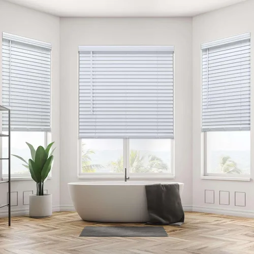 Miniatura 9 de Linen Avenue Persiana inalámbrica de madera sintética de 2 pulgadas, color blanco, 20 pulgadas de ancho x 48 pulgadas de alto, montaje