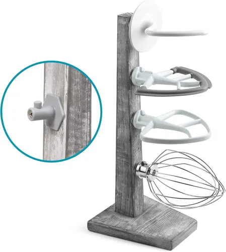 Miniatura 7 de Soportes de Madera para Accesorios de Batidora de Pie, Compatible con Accesorios de Mezcladora KitchenAid, Organizador de Accesorios de Cocina