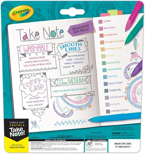 Miniatura 2 de Crayola Bolígrafos de gel de colores para niños y adultos, bolígrafos lavables de punta media, 14