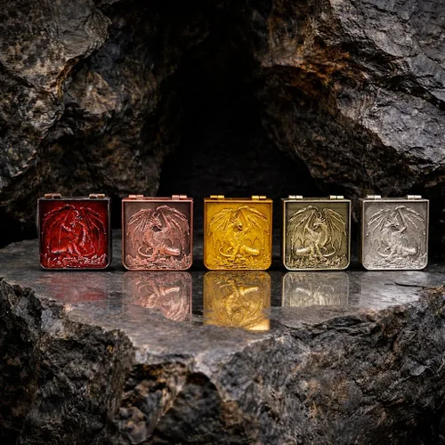 Miniatura 7 de Juego de dados giratorios de metal 7 en 1 para Dungeons & Dragons – Dados giratorios de bolsillo con tapa D4 D6 D8 D10 D12 D20 D% – Accesorio