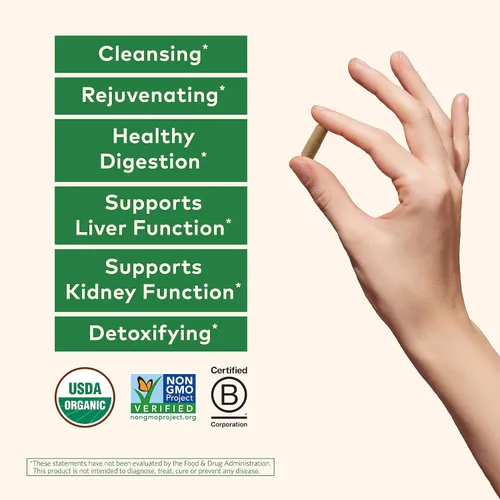 Miniatura 3 de ORGANIC INDIA Suplemento Herbal para Hígado y Riñón - Desintoxica y Rejuvenece, Apoya la Función Saludable del Hígado y los Riñones, Vegano, Sin