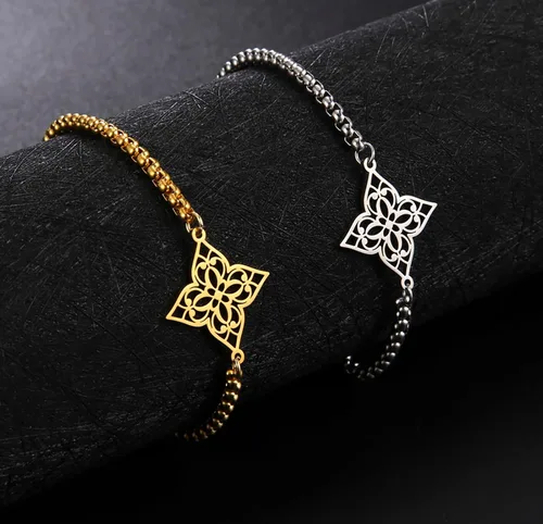 Miniatura 5 de Pulsera de nudo de bruja, nudo celta, símbolo de Wicca pagana, nudo mágico, pulsera de joyería de brujería, pulsera de acero inoxidable ajustable