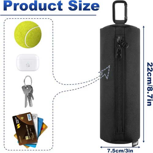 Miniatura 2 de Cosmos Soporte para pelotas de pickleball, bolsa de almacenamiento portátil con gancho, bolsa de accesorios de viaje con capacidad para 3 bolas