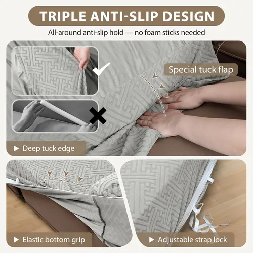 Miniatura 2 de Fundas para sofá seccional en forma de L de 1 pieza, fundas de esquina elásticas para sofá, funda de sofá antideslizante, lavable, fundas de sofá