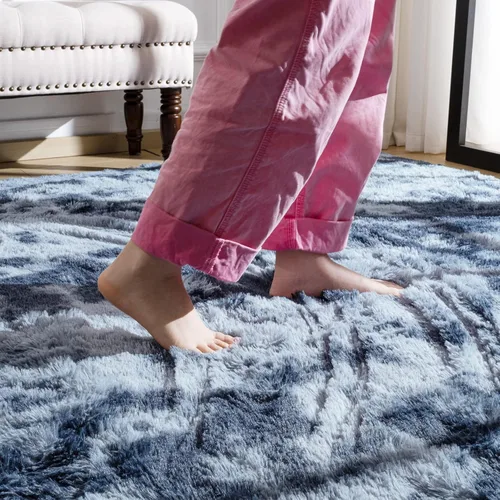 Miniatura 6 de Alfombra de área Softlife para sala de estar, alfombra lanuda mullida y esponjosa de 6 x 9 pies en color azul para dormitorio de niñas y niños, Azul