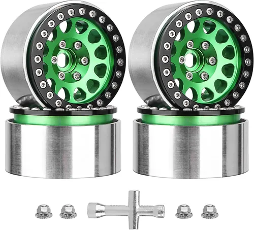 Miniatura 9 de HobbyPark Ruedas Beadlock de aluminio 1.9 para rastreador RC a escala 1/10, compatible con Traxxas TRX4 Axial SCX10 Redcat Gen 8 RC4WD, 4 piezas