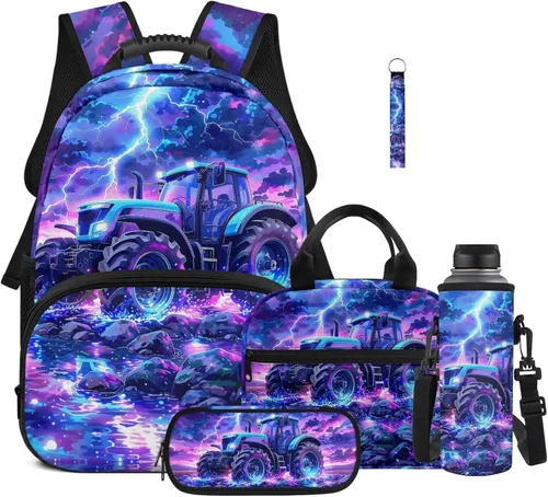Miniatura 21 de Bulopur Eagle American Flag Print Kids Backpack Boys Elementary School 17 Inch Bookbag With Lunch Bag Water Bottle Holder Keychain Pencil Case 5