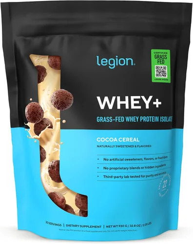 Miniatura 17 de LEGION Whey+ Proteína de Suero Aislado de Vacas Alimentadas con Pasto - Polvo de Proteína de Suero Aislado Bajo en Calorías, Sin OMG, Sin Azúcar