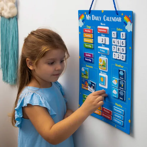 Miniatura 4 de Calendario Infantil Simply Magic 2025 - Mi Primer Calendario Magnético Diario para Niños, Todo Sobre Hoy Tablero, Calendarios de Días de la Semana