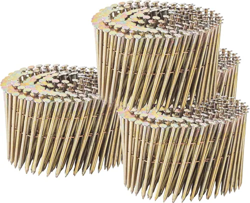 meite Clavos de revestimiento de 15 grados de 3 pulgadas x 0.120 pulgadas, clavos de alambre de vástago liso 4,500 unidades, clavos de revestimiento