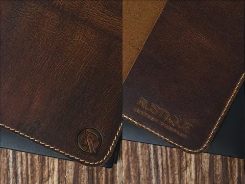Miniatura 7 de Rustique Style Leather Journal Cover for Field Notes & Moleskine Cahier Pure Full Grain Vintage Leather Passport Wallet & Card Holder Premium
