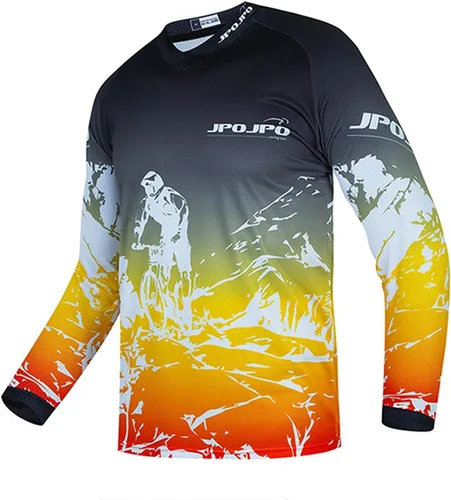 Miniatura 4 de Weimostar Maillot de ciclismo de manga larga para hombre, transpirable, equipo deportivo, equitación, camiseta de ciclismo