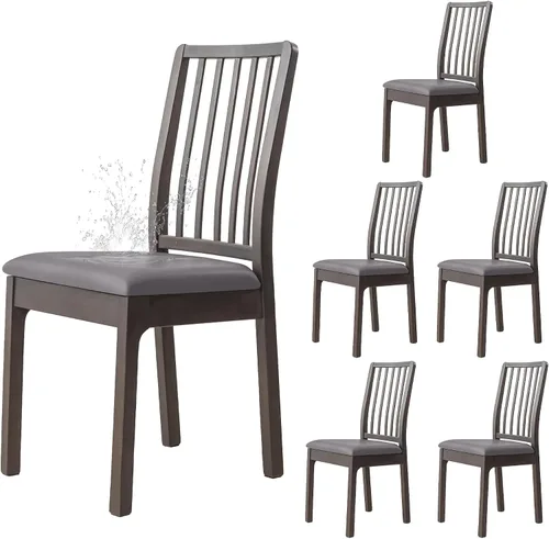 Miniatura 11 de Dimatic Juego de 2 fundas de asiento para silla, de piel sintética, impermeables, fundas elásticas para sillas de comedor, fundas protectoras