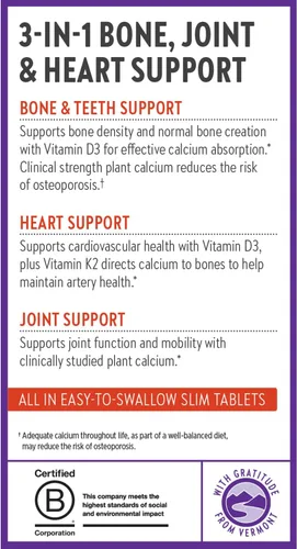 Miniatura 9 de Suplemento de calcio New Chapter - Calcio de origen vegetal USDA orgánico para la fuerza ósea con magnesio, vitamina D3+K2, para la salud ósea