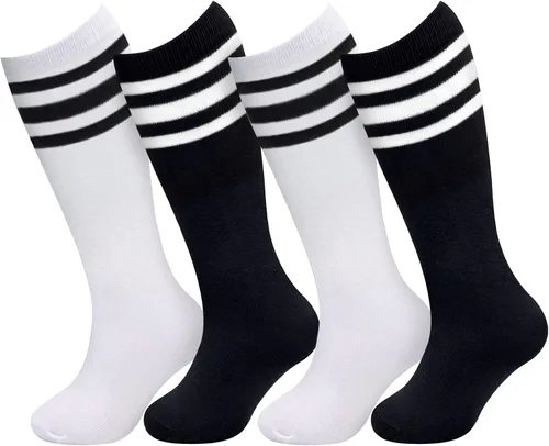 Miniatura 2 de 4 pares de calcetines de fútbol para niños, calcetines de fútbol para niñas, calcetines de fútbol para niños pequeños, calcetines de tubo para niños
